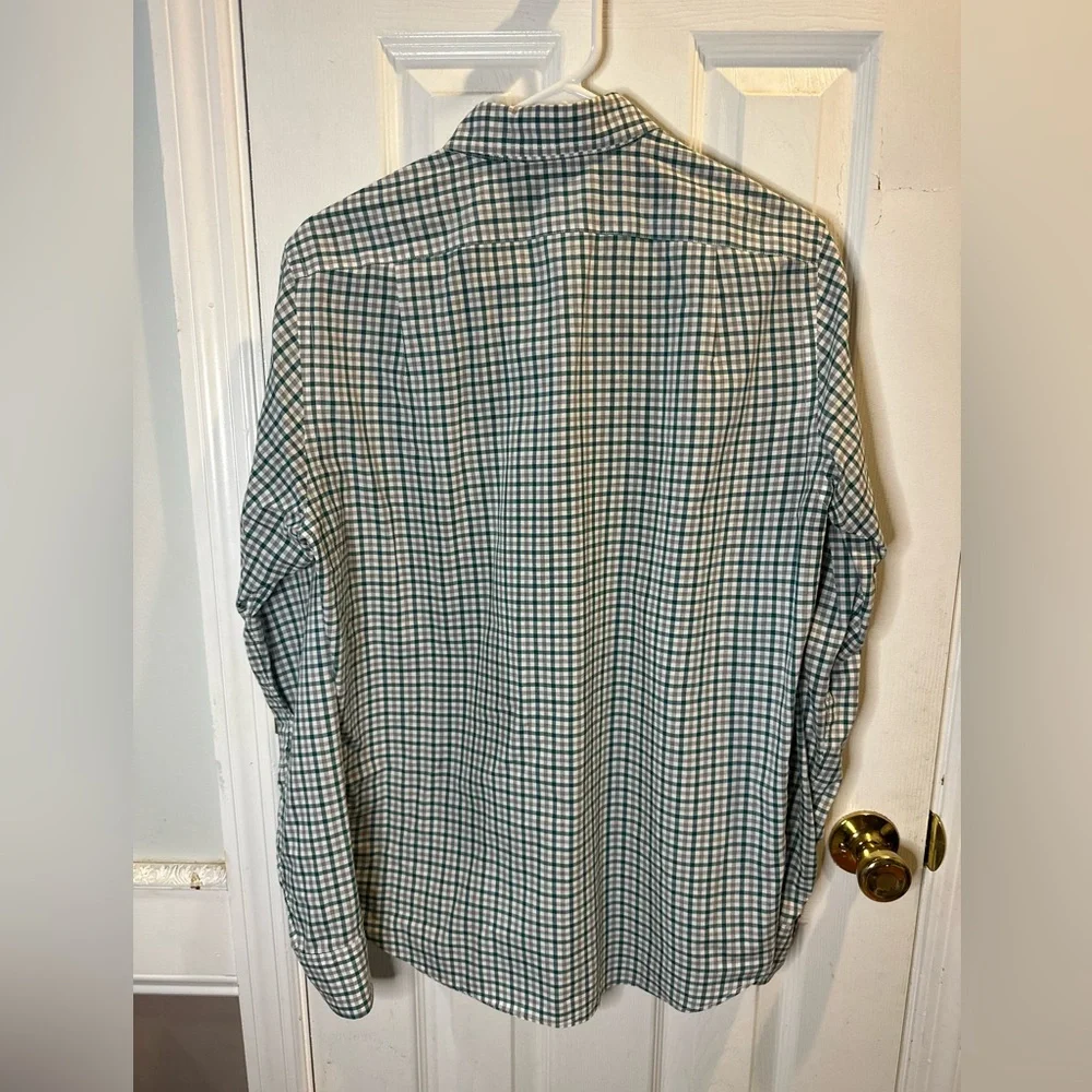 J Crew Men’s‎ Long Sleeve Button Up Slim Small Green Grey Plaid Checkered